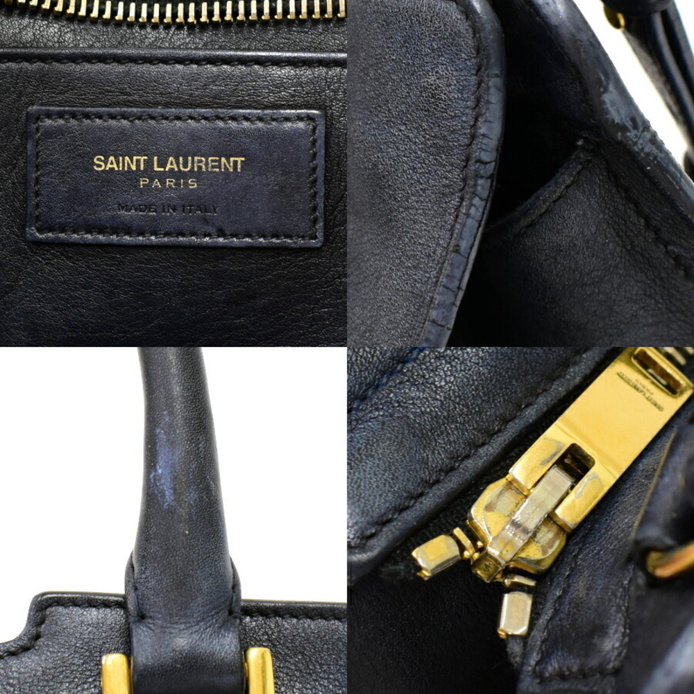 Saint Laurent Bag Leather Navy Blue PARIS - Picture 9 of 9
